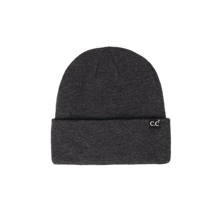 C.C. Black 100% wool hat C.C Unisex Chenille Soft Warm Stretchy Thick Cuffed Knit  main image 4