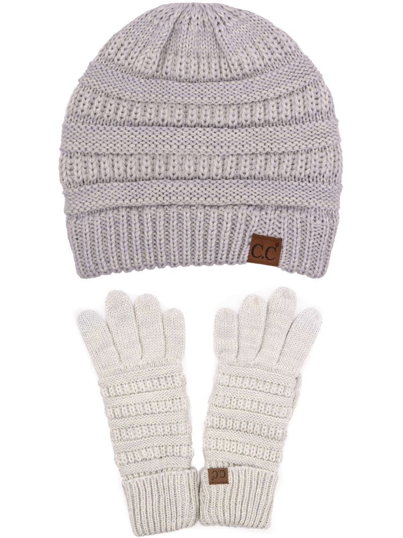 C.C Unisex Soft Stretch Cable Knit Beanie and Anti-Slip  display picture 1
