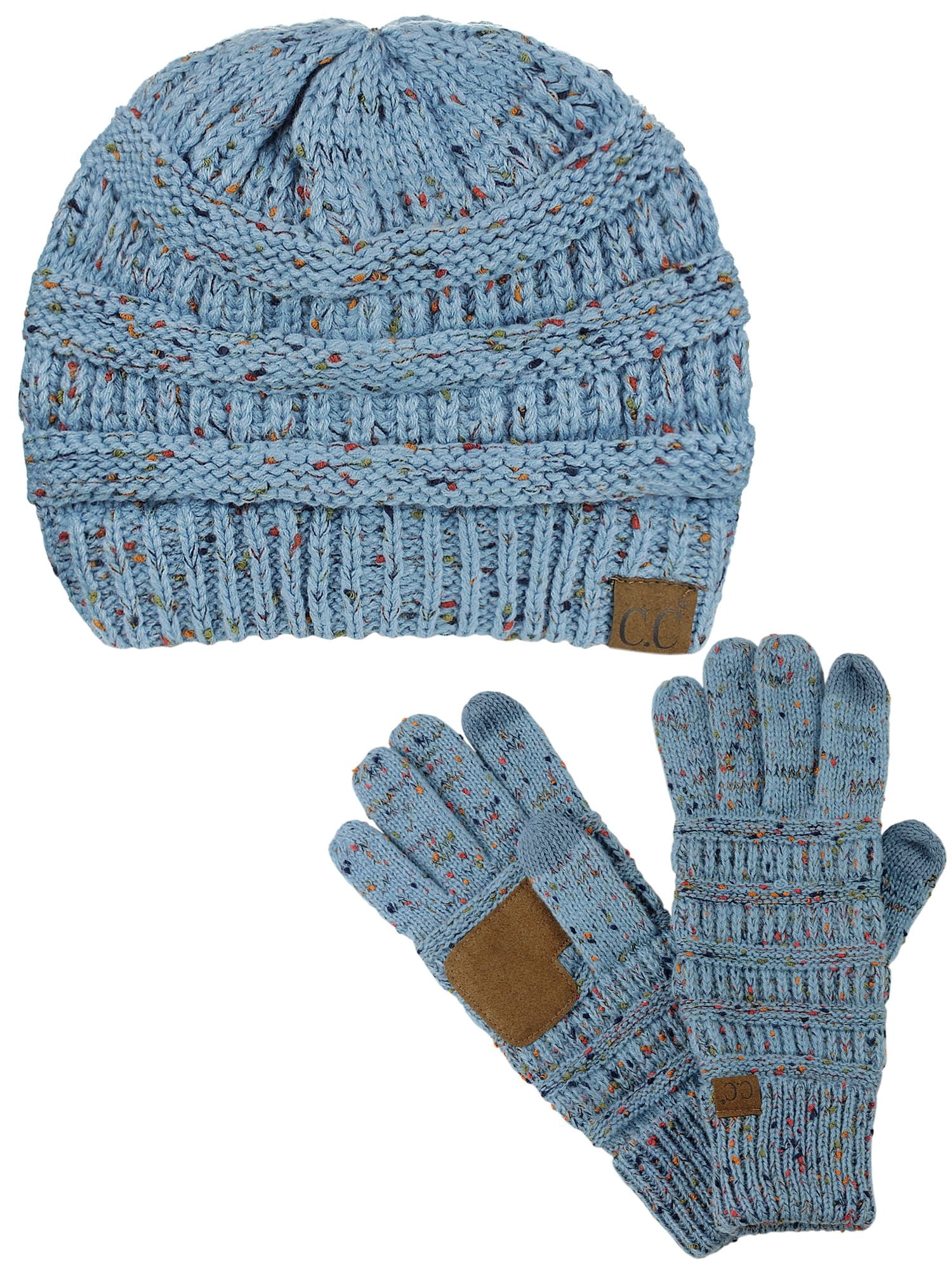 Soft Acrylic Unisex Cable Knit Beanie & Touchscreen Gloves Set 81l2D+ePldL._AC_SL1500_.jpg main image 3