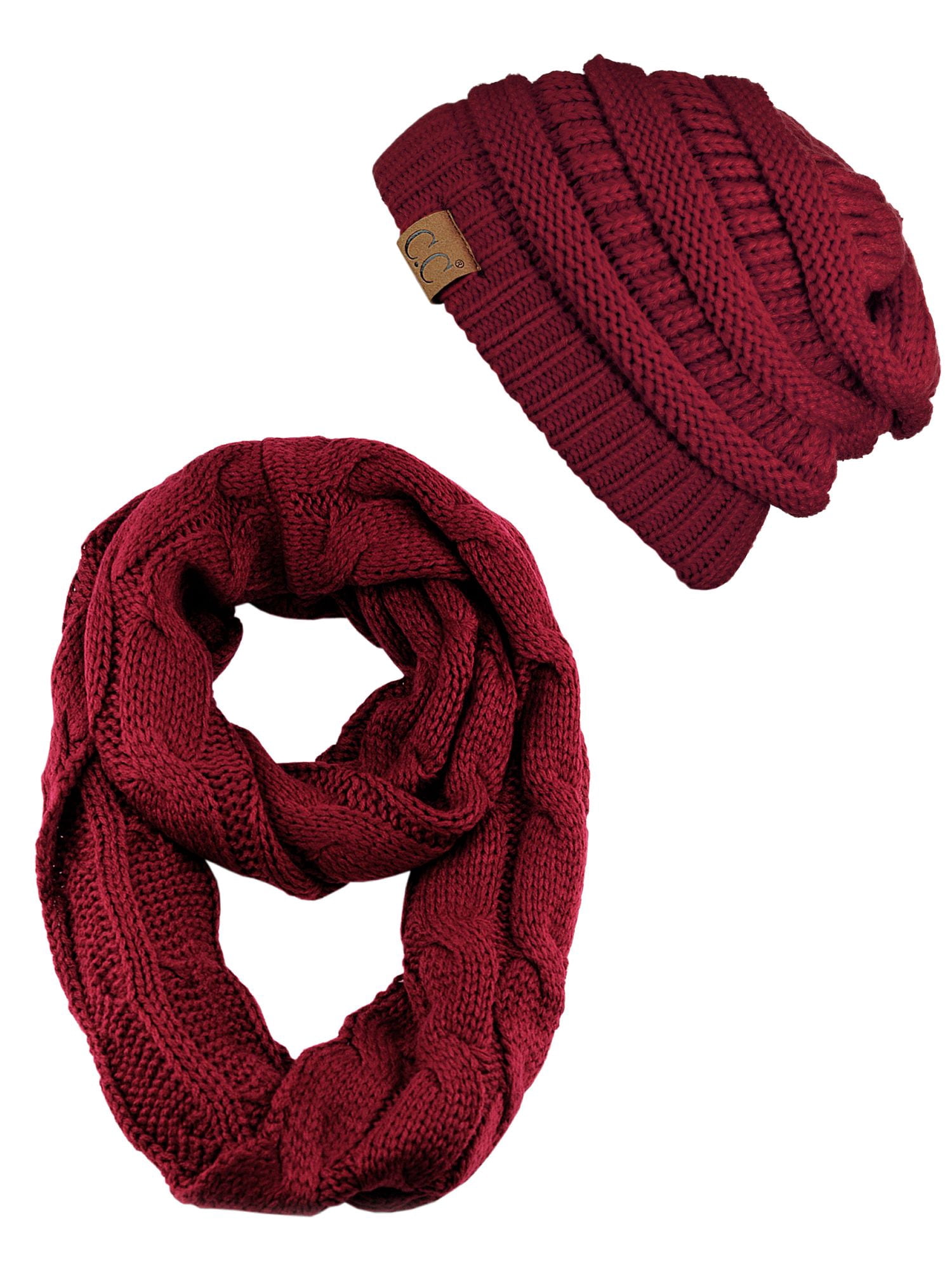 NWT!! Bundle! CC Boutique Trendy Cable Knit Beanie C.C® Trending Cable-Knit Tan Pom Beanie - Unisex Soft  main image 2