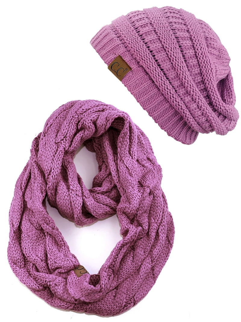 C.C Unisex Soft Stretch Chunky Cable Knit Beanie and  display picture 2
