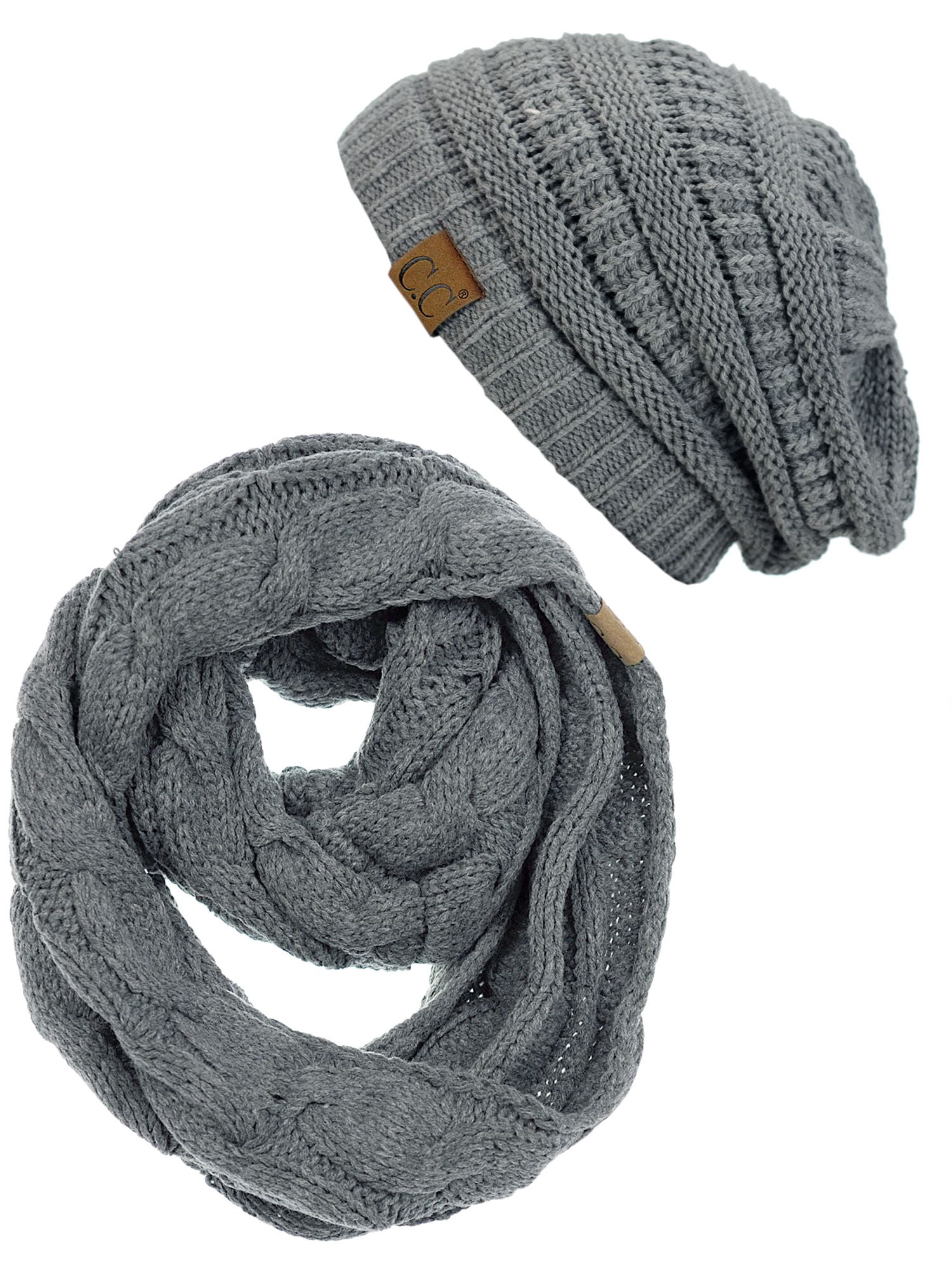 C.C Knit Beanie & Scarf Set - Navy, Gray, Mustard, Rust, Red, Black CC Winter Classics Bundle - Beanie, Mittens & Scarf Set  main image 3
