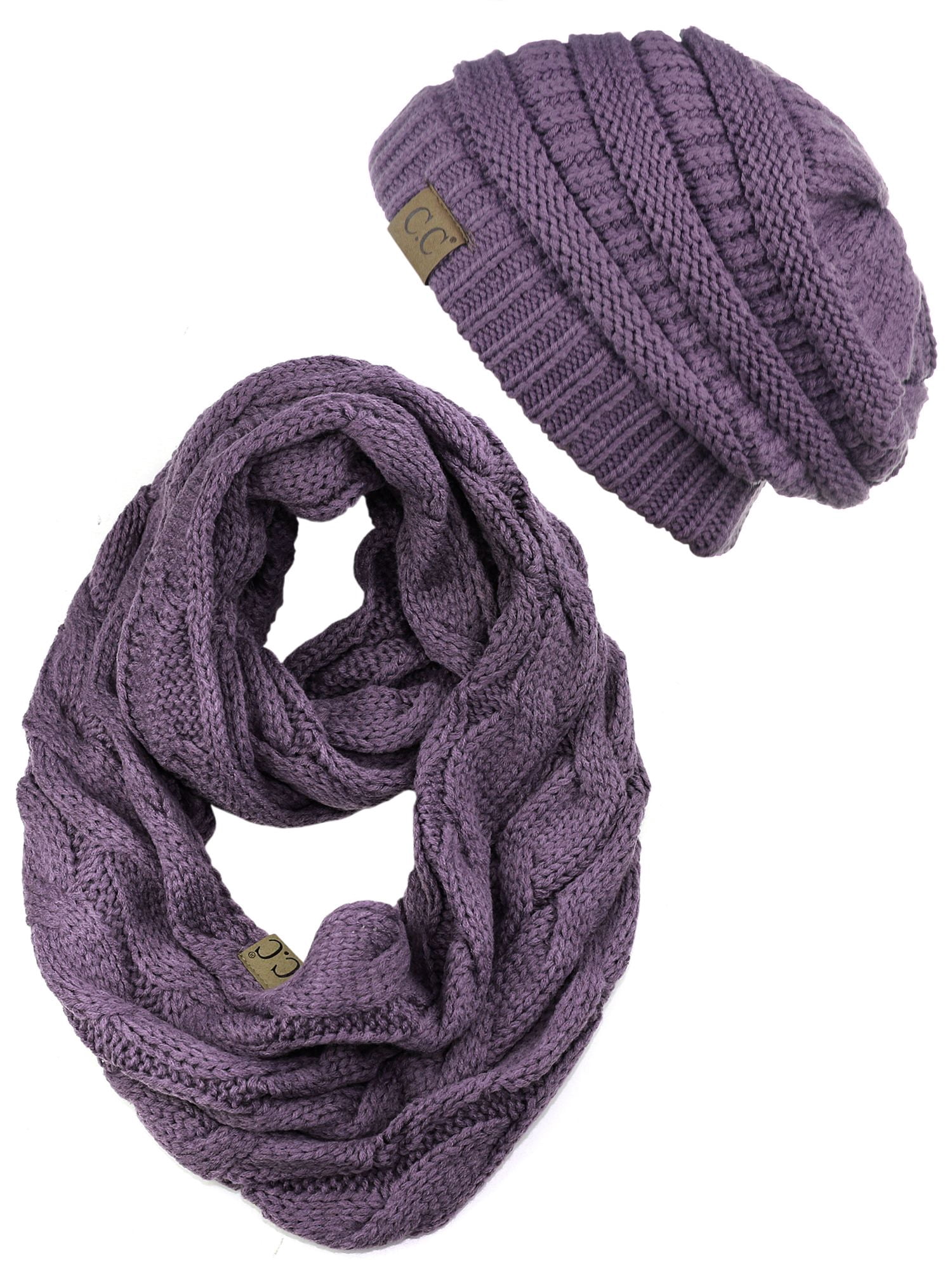 Fabletics chunky knit infinity Scarf/ hat combo Pink Knitted Hats & Scarves for Women | Cara & The Sky main image 3