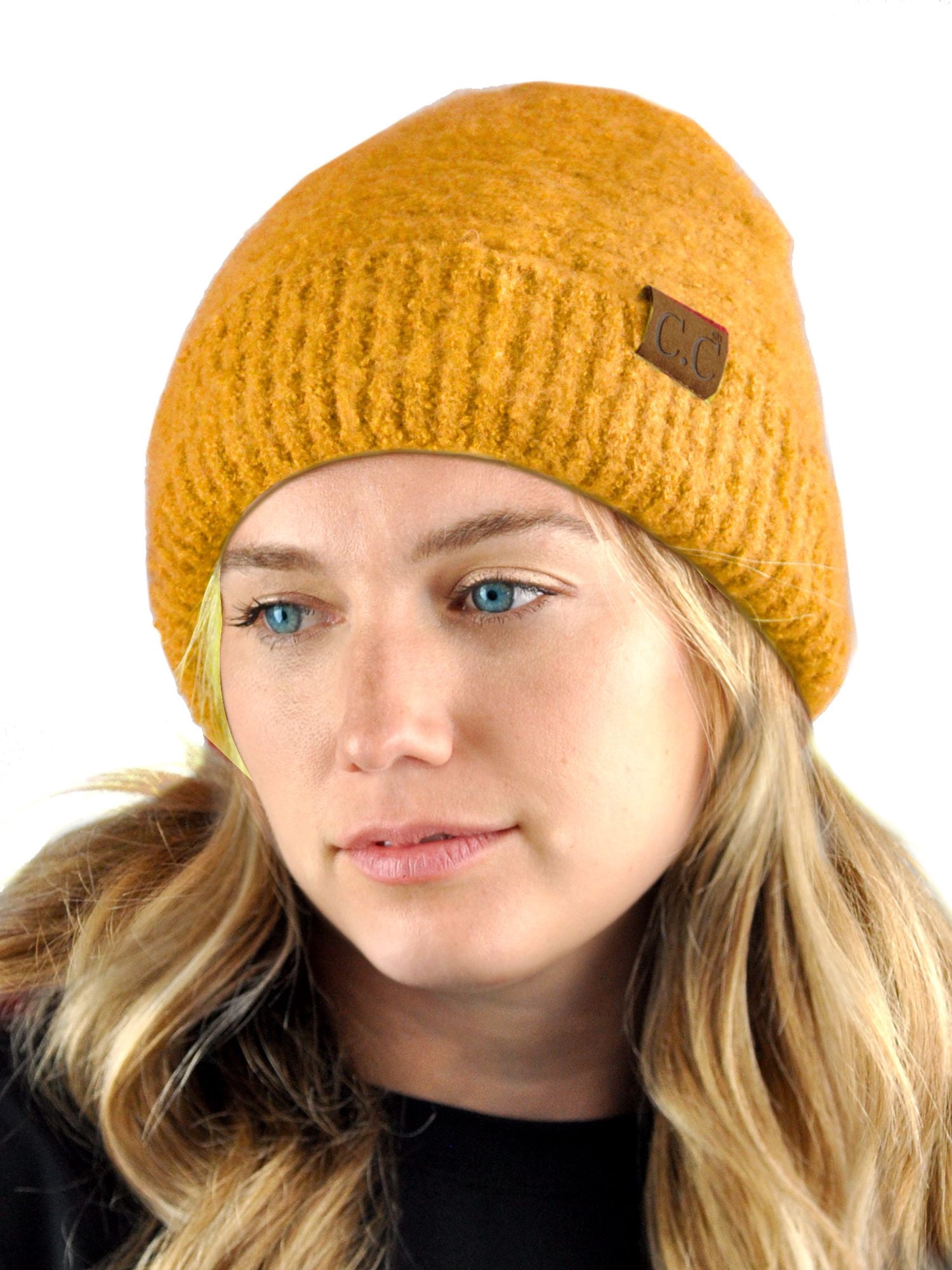 C.C Unisex Boucle Knit Skull Cap Beanie – Solid Color, Warm, Stretchy Cuff (Fits 22-3/8") - View #12