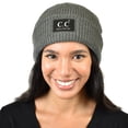 thumbnail image 1 of C.C Unisex Thick Winter Warm Reflective Knit Cuff Beanie, Dark Melange Gray, 1 of 3