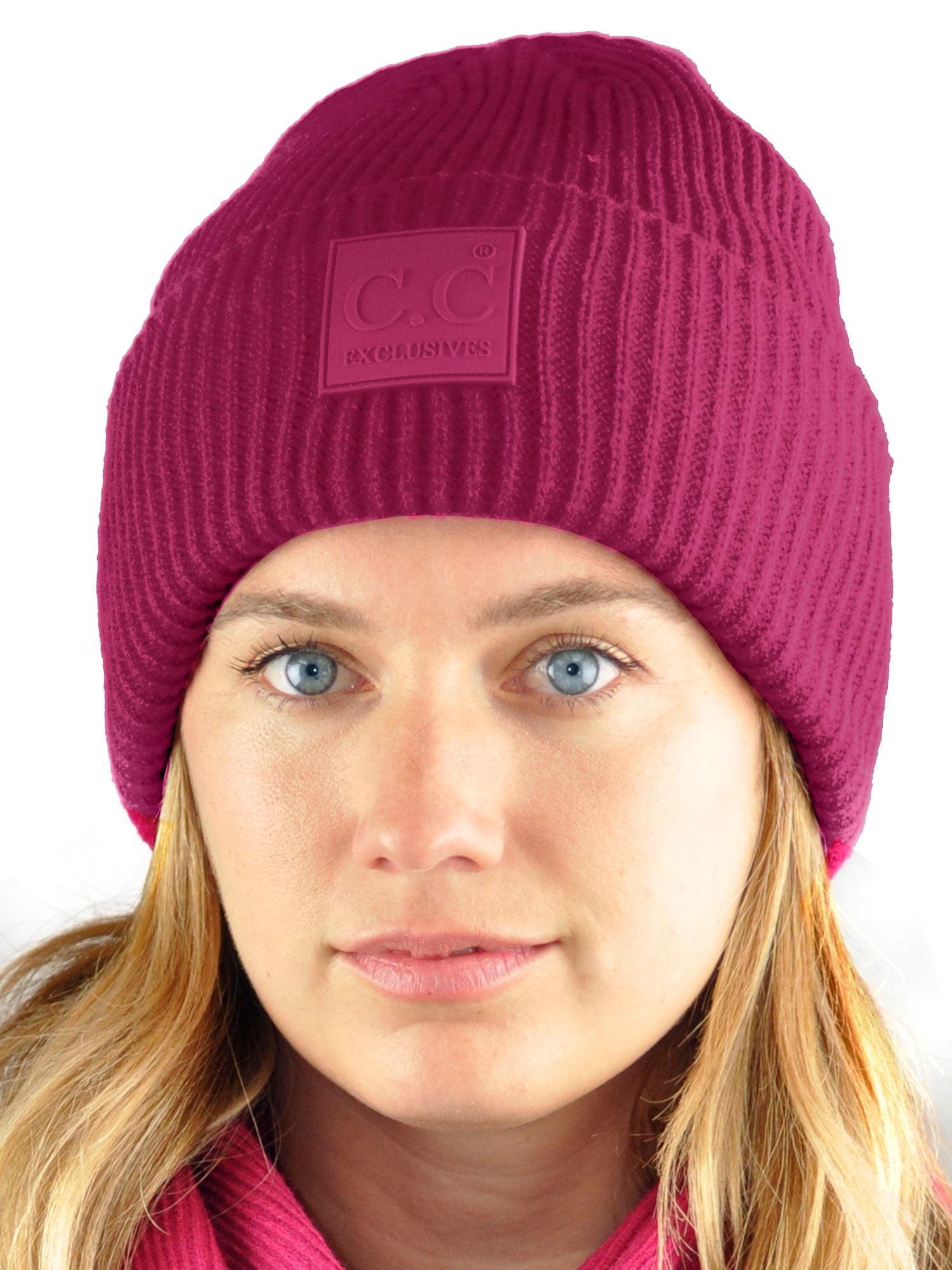 Unisex Pink Beanie Skull Cap with Drawstring Warm Winter Hats Outdoor VLOU Pink Speckled Skullcap – vlou snow main image 4