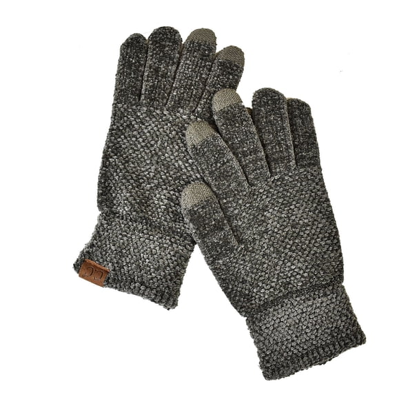 C.C Winter Warm Eco-Friendly Knit Chenille Touchscreen Texting Gloves, Dark Olive