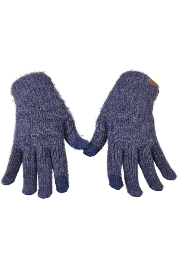 Winter Warm Eco-Friendly Recycled Yarn Touchscreen Texting Gloves, Heather Navy