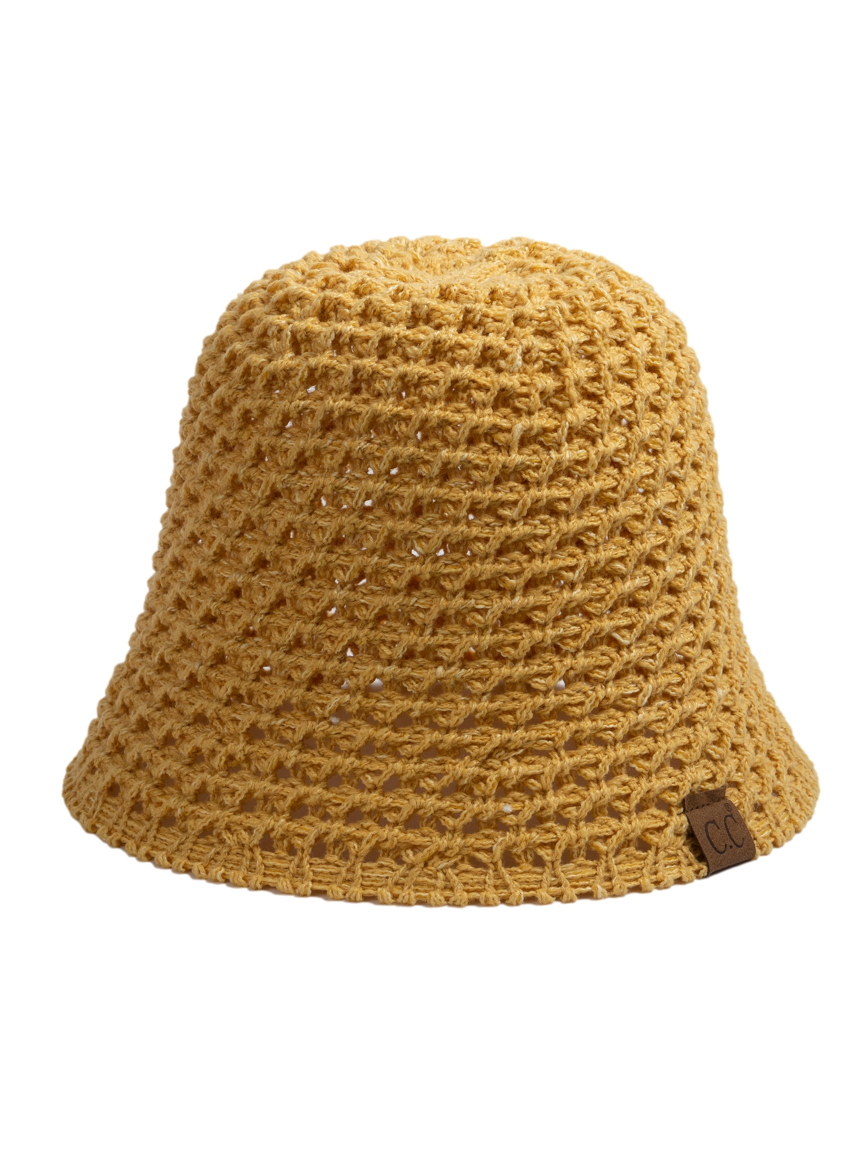 C.C Women\'s Chunky Open Weave Crochet Cloche Bucket Hat, Lt Denim
