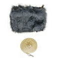 thumbnail image 1 of C.C Women's Evening Faux Fur Fuzzy Crossbody Shoulder Bag Clutch Purse, Furry Dark Gray, 1 of 4