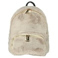 thumbnail image 1 of C.C Women's Faux Fur Fuzzy Backpack Schoolbag Shoulder Bag Purse, Beige, 1 of 4