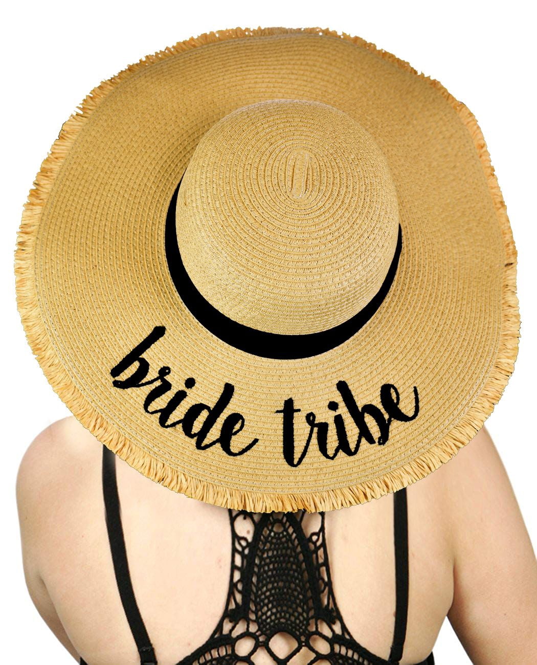 Women\'s Paper Weaved Crushable Floppy Brim Sun Hat with Embroidered Quote Buy C.C Women main image 3
