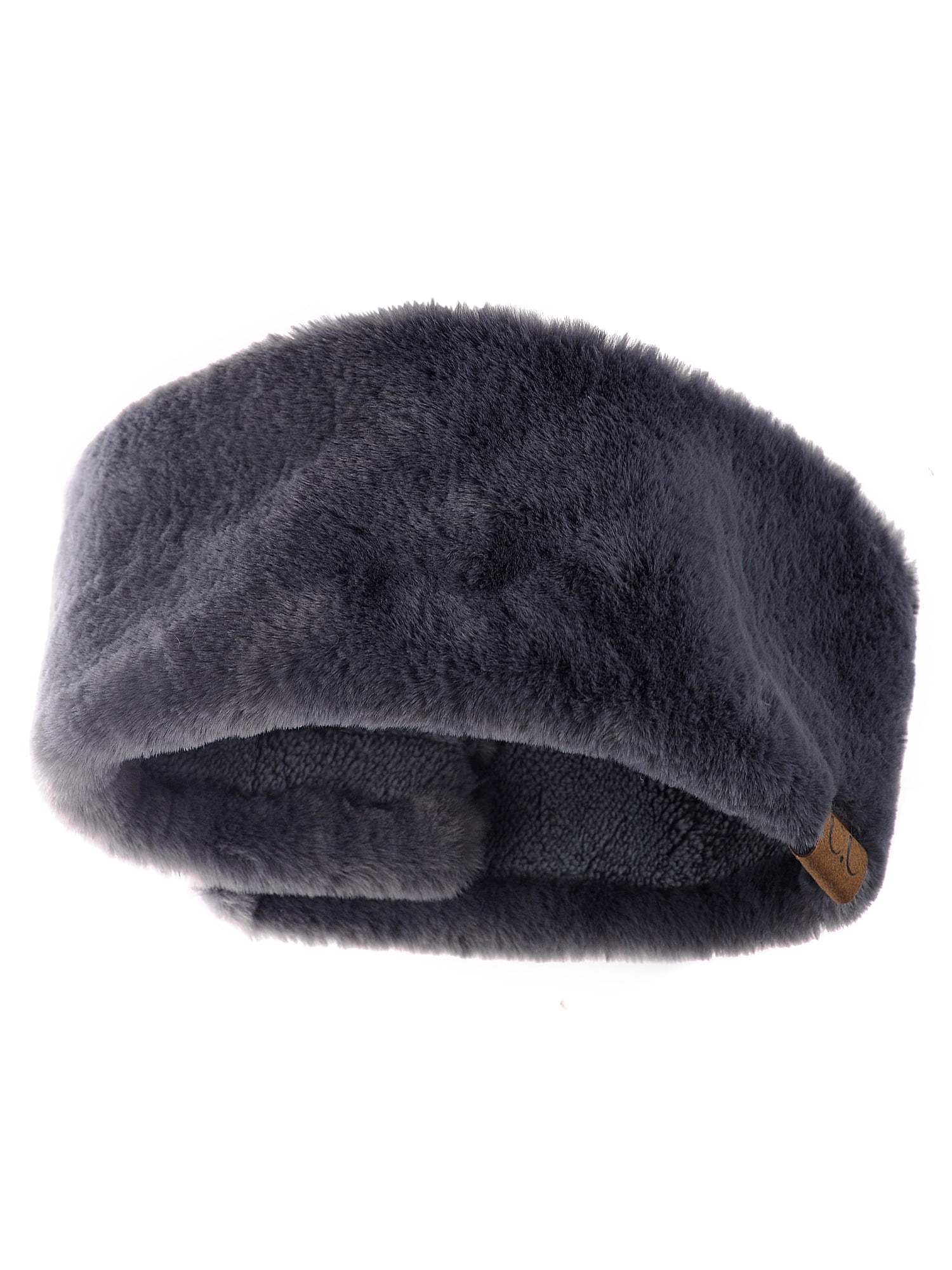 Soft Faux Fur Feel Sherpa Lined Headband Faux Fur Sherpa Lined Ear Warmer Headband: Adjustable Winter  main image 4