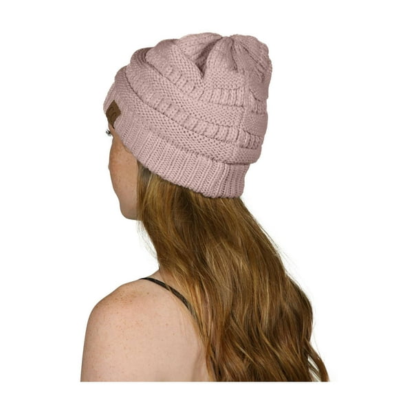 C.C Women's Thick Knit Beanie Indie Pink