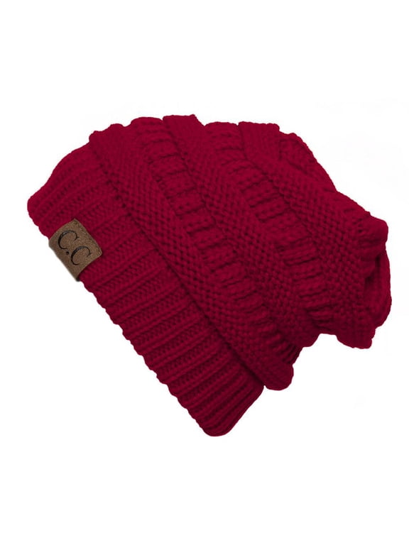 Women's Thick Knit Beanie, Red