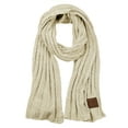 thumbnail image 1 of C.C Women's Ultra Soft Chenille Ribbed Thick Warm Knit Shawl Wrap Scarf-Beige, 1 of 4