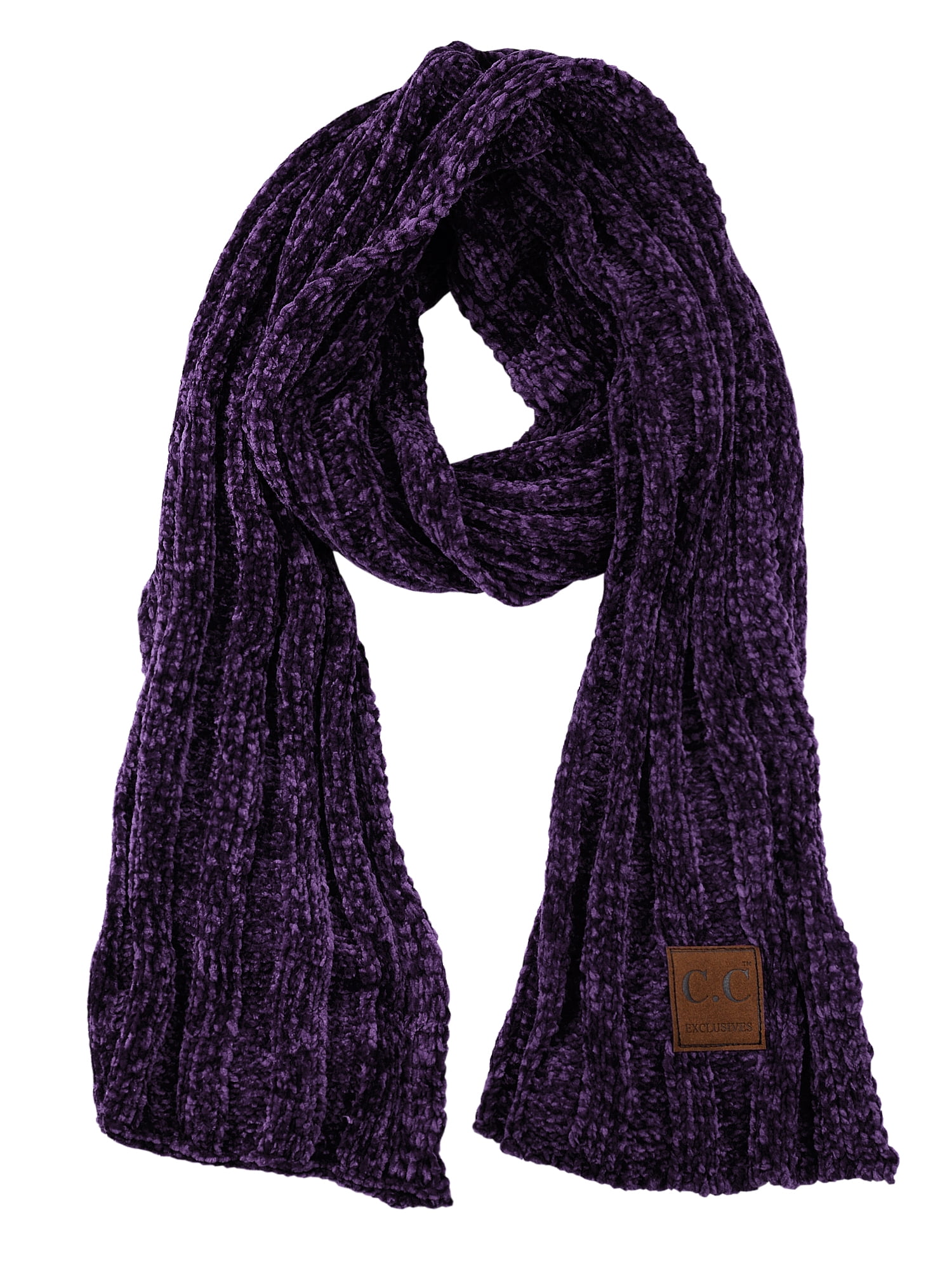 C.C Women's Ultra Soft Chenille Ribbed Thick Warm Knit Shawl Wrap