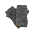 thumbnail image 1 of C.C Women's Warm Knit Fingerless Half Finger Fleece Lined Winter Gloves-Dark Mel Grey, 1 of 2