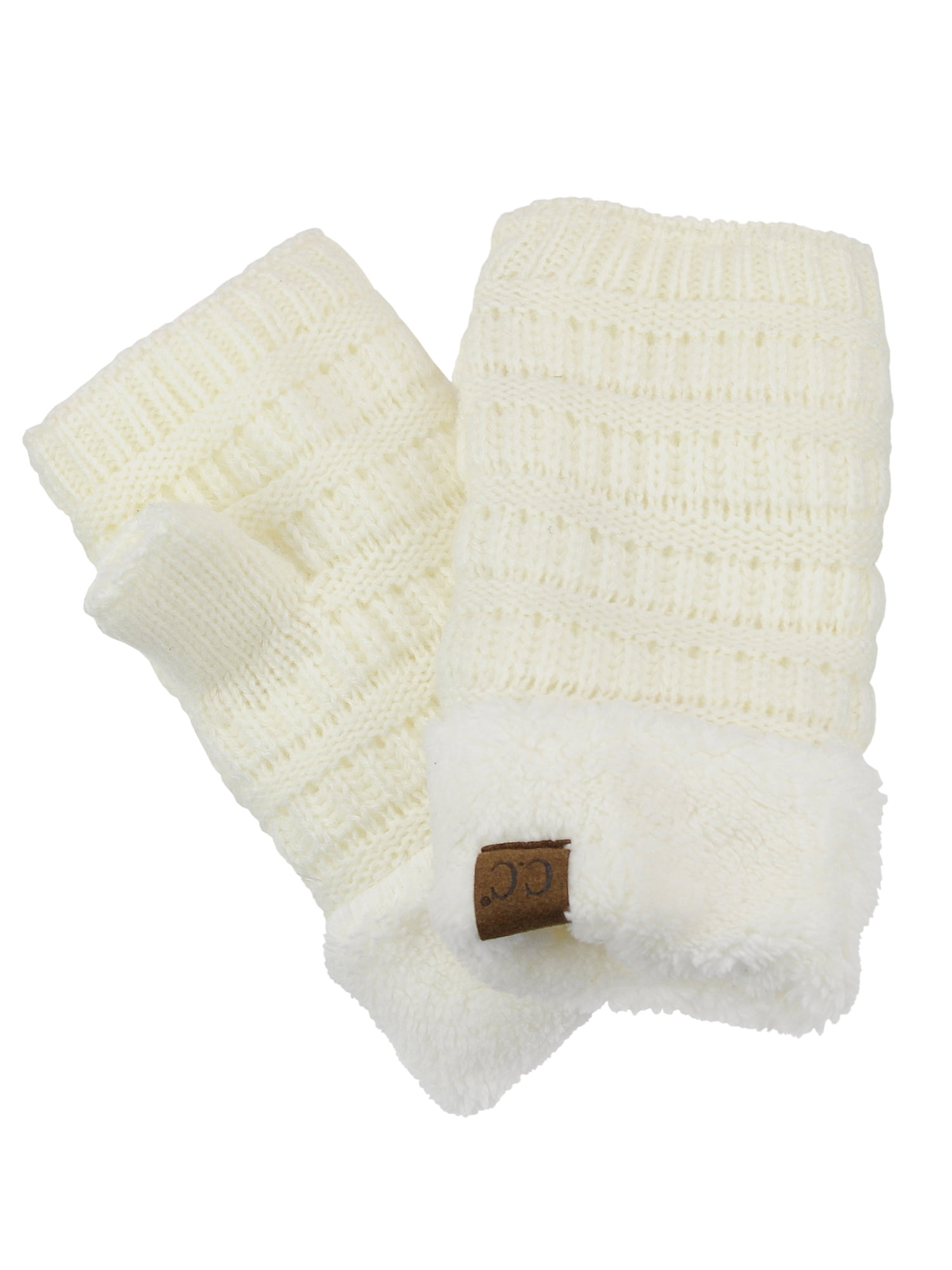 AYYUFE 1 Pair Thickened Warm Full Fingers Ribbed Cuffs Winter Gloves Couple  Striped Splicing Fleece Lining Knitting Gloves