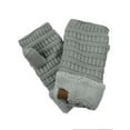 thumbnail image 1 of C.C Women's Warm Knit Fingerless Half Finger Fleece Lined Winter Gloves-Light Mel Grey, 1 of 2