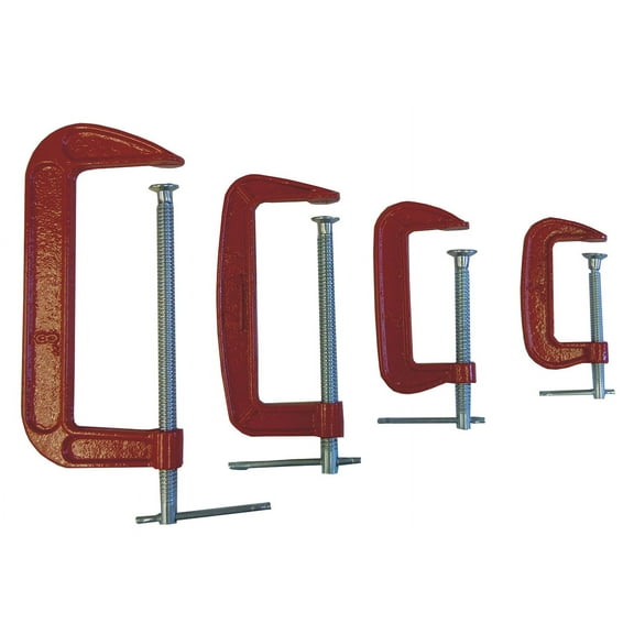 C-CLAMP 4PC SET 3", 4", 6" & 8" RED