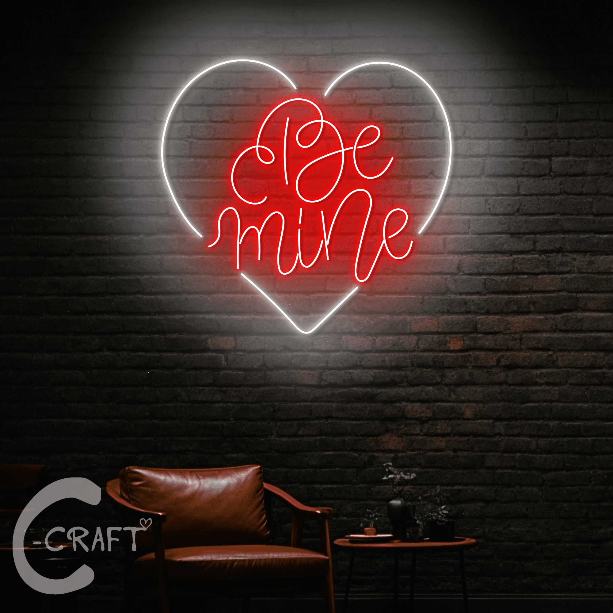 C-CRAFT Be Mine Neon Led Light Sign 35 inch for Valentine Wedding Wall ...