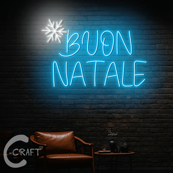 C-CRAFT Buon Natale Neon Led Lights 38 inch for Mexican Christmas Home Decor