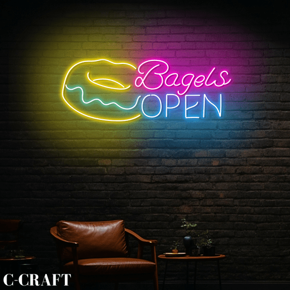 C-CRAFT Burger Chef Neon Led Light Wall Art for Burger Fast Food Restaurant Decor