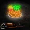 thumbnail image 1 of C-CRAFT Chicken French Fries Neon Sign Led Light Up 30 inch for Chicken Restaurant Wall Art Decor, 1 of 5