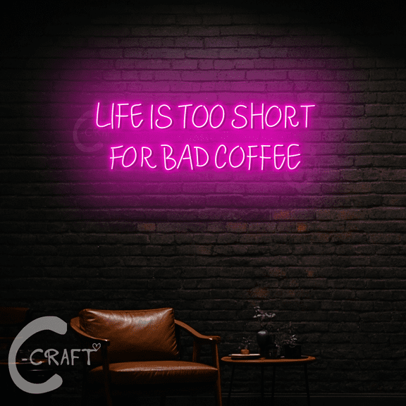 C-CRAFT Coffee Neon Sign Led Light Up 25 inch for Coffee Shop Wall Art Decor