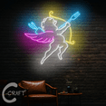 thumbnail image 1 of C-CRAFT Cupid Diner Fork Neon Led Light Sign 30 inch for Valentine Restaurant Wall Decor, 1 of 5