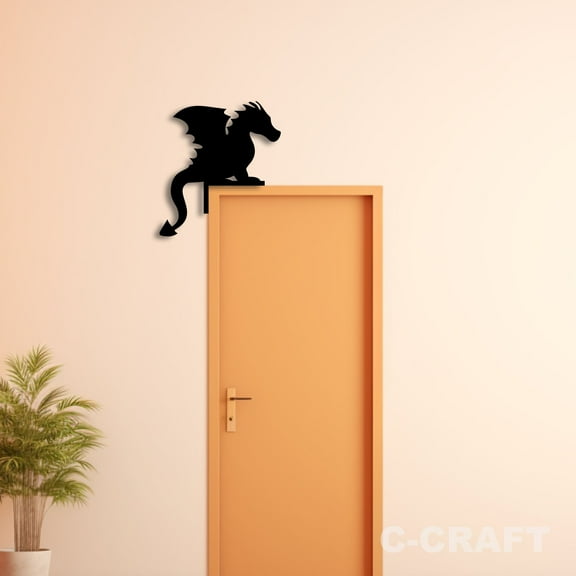 C-CRAFT Cute Dragon Metal Decorative Door Corner 8 inch For Home & Office Decor