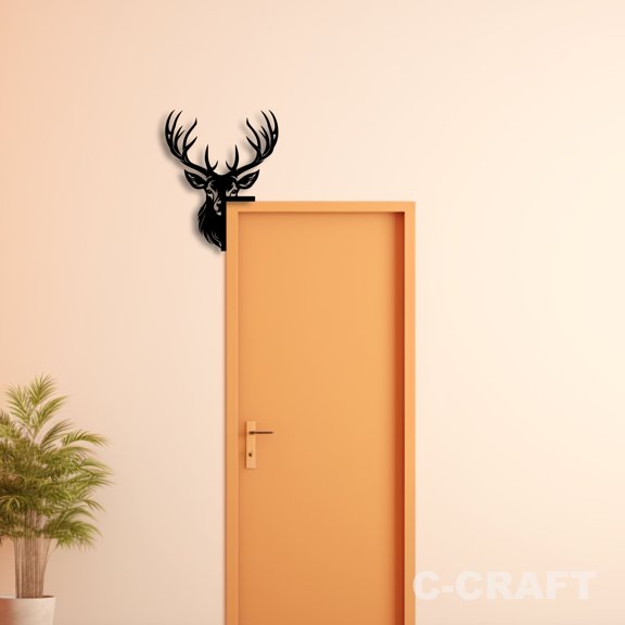 C-CRAFT Deer Metal Decorative Door Corner 8 inch For Home & Office Decor