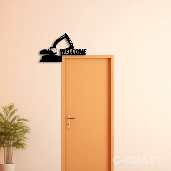 C-CRAFT Excavator Metal Decorative Door Corner 8 inch for Modern Home & Office Decor