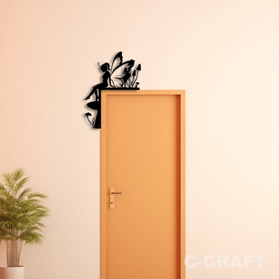 C-CRAFT Fairy Metal Decorative Door Corner 8 inch for Modern Home & Office Decor