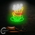 thumbnail image 1 of C-CRAFT Floral Tea Cups Neon Led Light Up 38 inch for Tea Shop Kitchen Wall Decor, 1 of 5