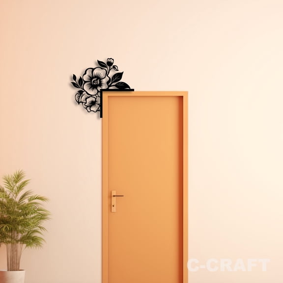 C-CRAFT Flower Metal Decorative Door Corner 8 inch For Home & Office Decor