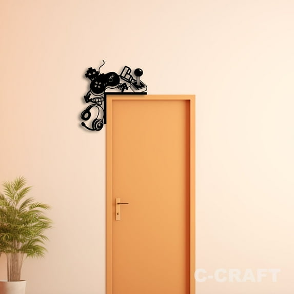 C-CRAFT Gamer Metal Decorative Door Corner 8 inch For Home & Office Decor