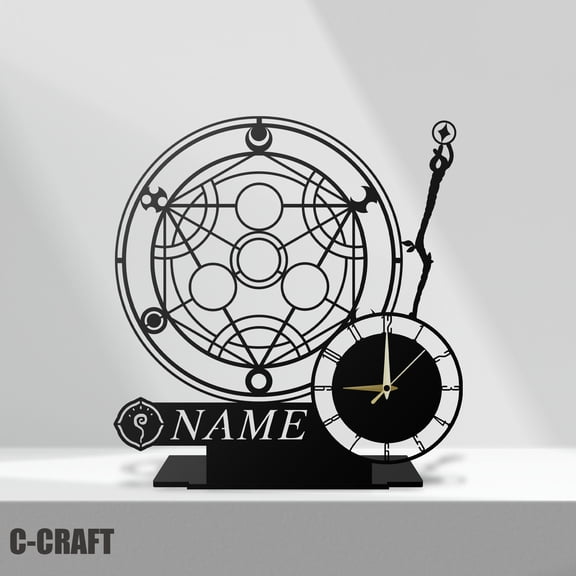 C-CRAFT Gaming Metal Modern Desk Clock 10 inch for Home Office Living Room Bedroom Decor