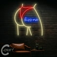 thumbnail image 1 of C-CRAFT Girl Butt Kiss Neon Sign LED Light 23 inch for Girl Bedroom Bathroom Wall Art Decor, 1 of 5