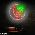thumbnail image 1 of C-CRAFT Gnome Moon Christmas Neon Led Light Wall Art for Bedroom Decor, 1 of 4