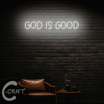 C-CRAFT God Is Good Neon Led Light 18 inch for Christian Home Living Room Decor