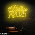 thumbnail image 1 of C-CRAFT Hello 2025 Neon Led Light for New Year Party Home Wall Art Decor, 1 of 5