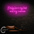 thumbnail image 1 of C-CRAFT I Only Love My Bed & My Momma Neon Led Light Up 20 inch for Valentine's Day Wall Decor, 1 of 5