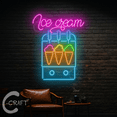 thumbnail image 1 of C-CRAFT Ice Cream Machine Neon Light Led Sign 35 inch for Ice Cream Shop Wall Art Decor, 1 of 5