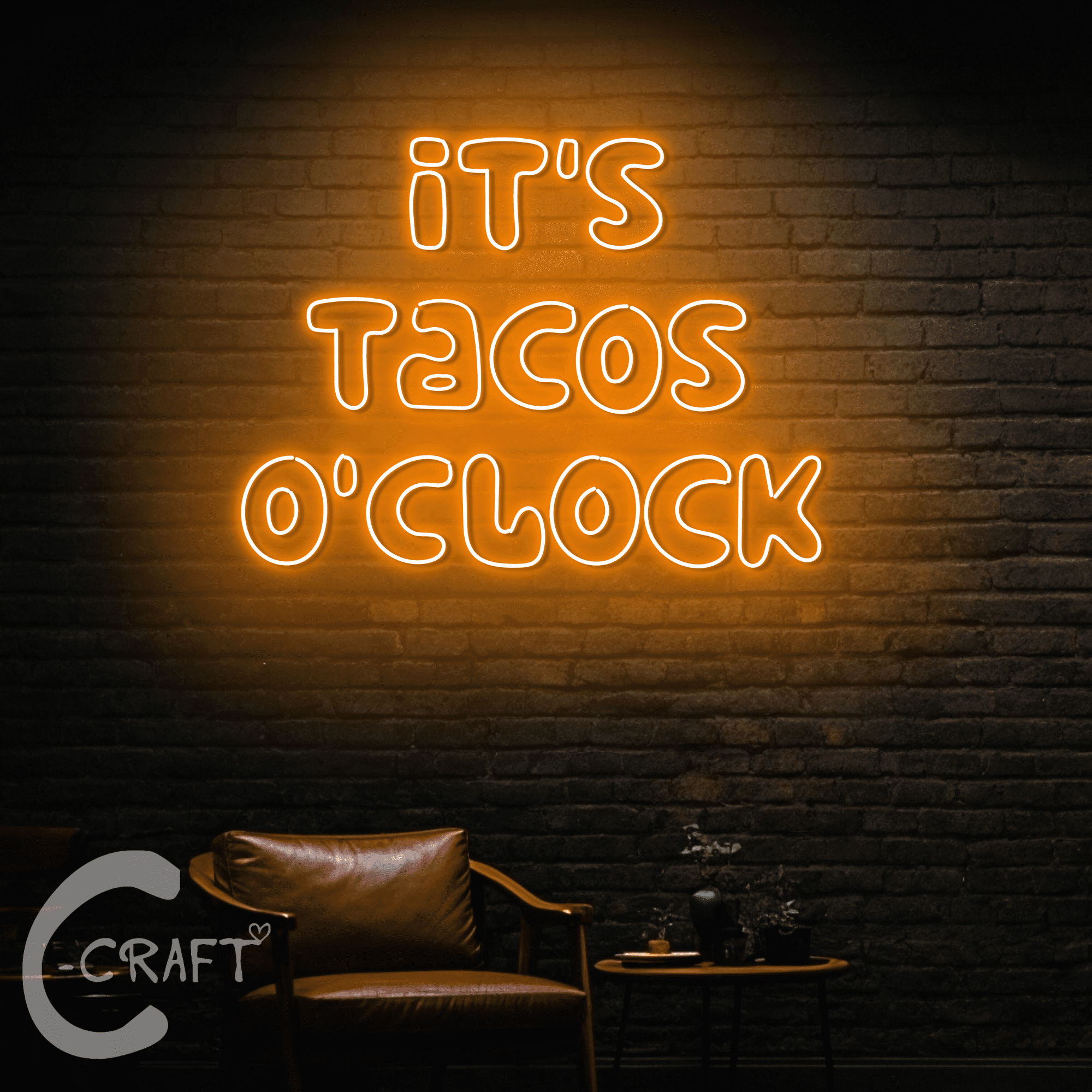 C-CRAFT It's Tacos O'clock Neon Led Light Up 35 inch for Taco ...