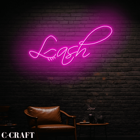 C-CRAFT Lash Neon Led Light Sign for Eyelash Extension Salon Wall Art Decor