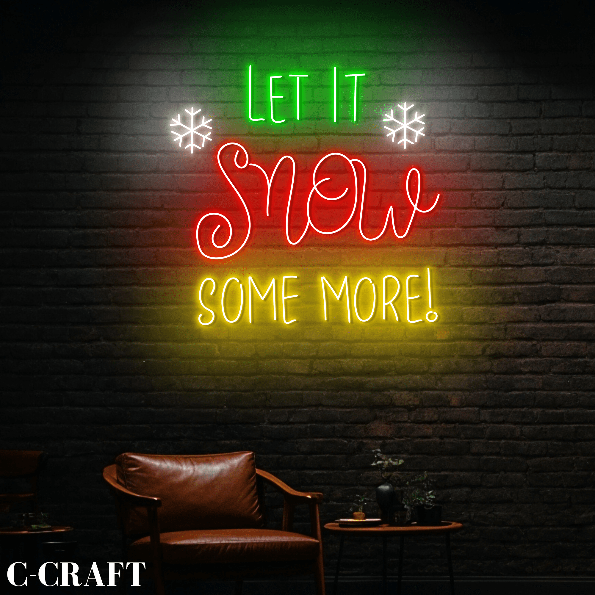 C-CRAFT Let It Snow Some More Neon Led Light Sign for Christmas Wall ...