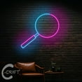 thumbnail image 1 of C-CRAFT Magnifying Glass Neon Led Light Up 27 inch for Detective Office Wall Decor, 1 of 5