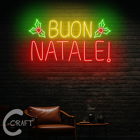 C-CRAFT Mexican Buon Natale Neon Led Lights 30 inch for Mexican Christmas Party Decor